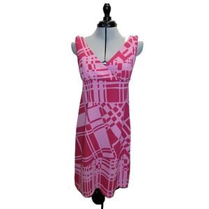The Limited Geometric Print Sleeveless Mini Dress Red / Pink Size 4 NWT